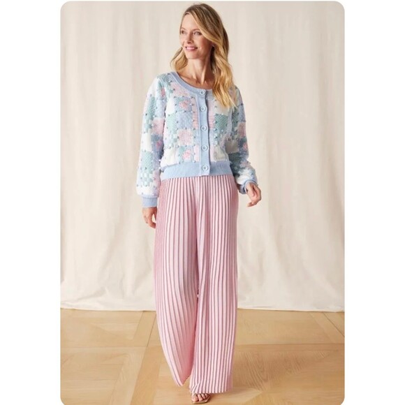 Matilda Jane Heart to Heart‎ Curtain Call Pink Pleated Wide Leg Pants Size S NEW - Picture 1 of 6